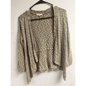 Tucker + Tate Womens Waterfall Cardigan Open Front Nordstrom Oatmeal/Black Large